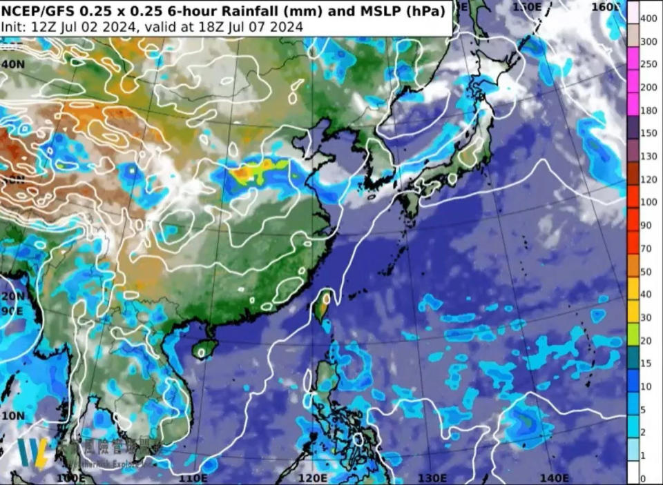 7月4日、5日高壓勢力稍增強，各地高溫炎熱。（圖／翻攝自天氣風險 WeatherRisk臉書）