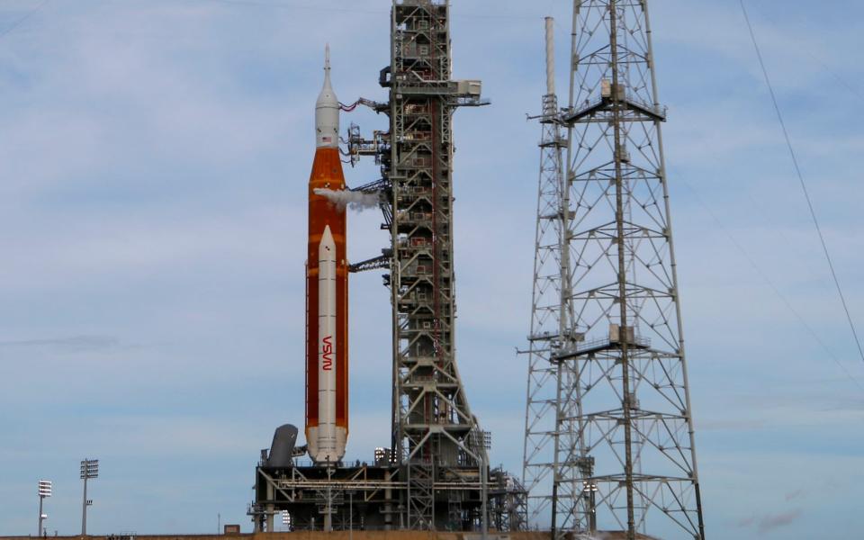 Nasa's next-generation rocket remains on the ground as it failed to launch  - JOE SKIPPER /REUTERS 