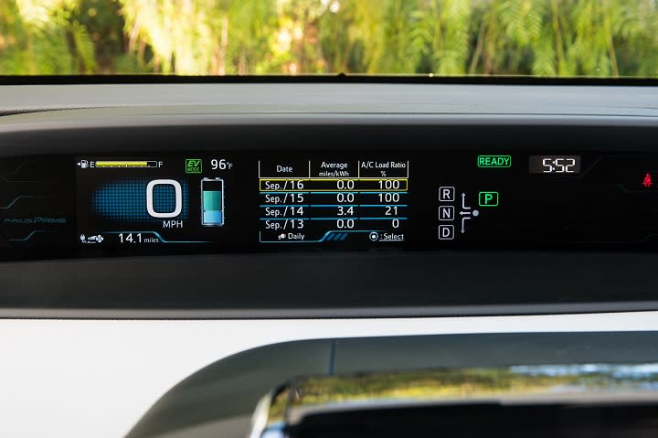 2017 Toyota Prius Prime Advanced instrument cluster photo