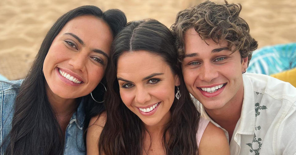 Home and Away stars Angelina Thomson, Emily Weir and Matt Evans