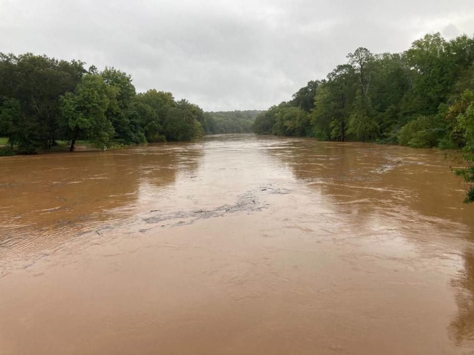 The Ocmulgee River is shown here as it winds around Amerson River Park in Macon.