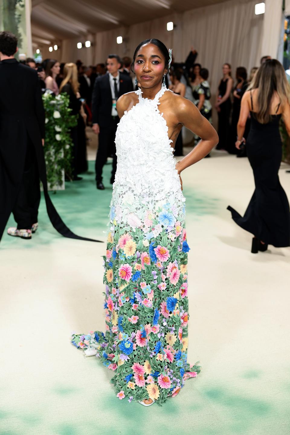 Loewe was <em>the</em> designer of the night, and <em>The Bear</em> star Edebiri looked picture-perfect in her custom gown, which erupted into a garden of blossoms.