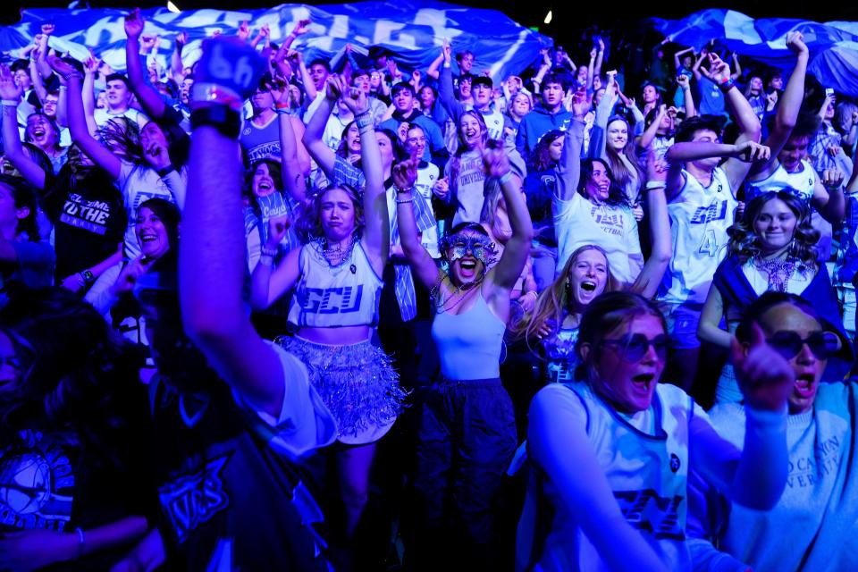 GCU fans called the Havocs turn up before a game against Tarleton State at Grand Canyon University in Phoenix on Jan. 13, 2024.