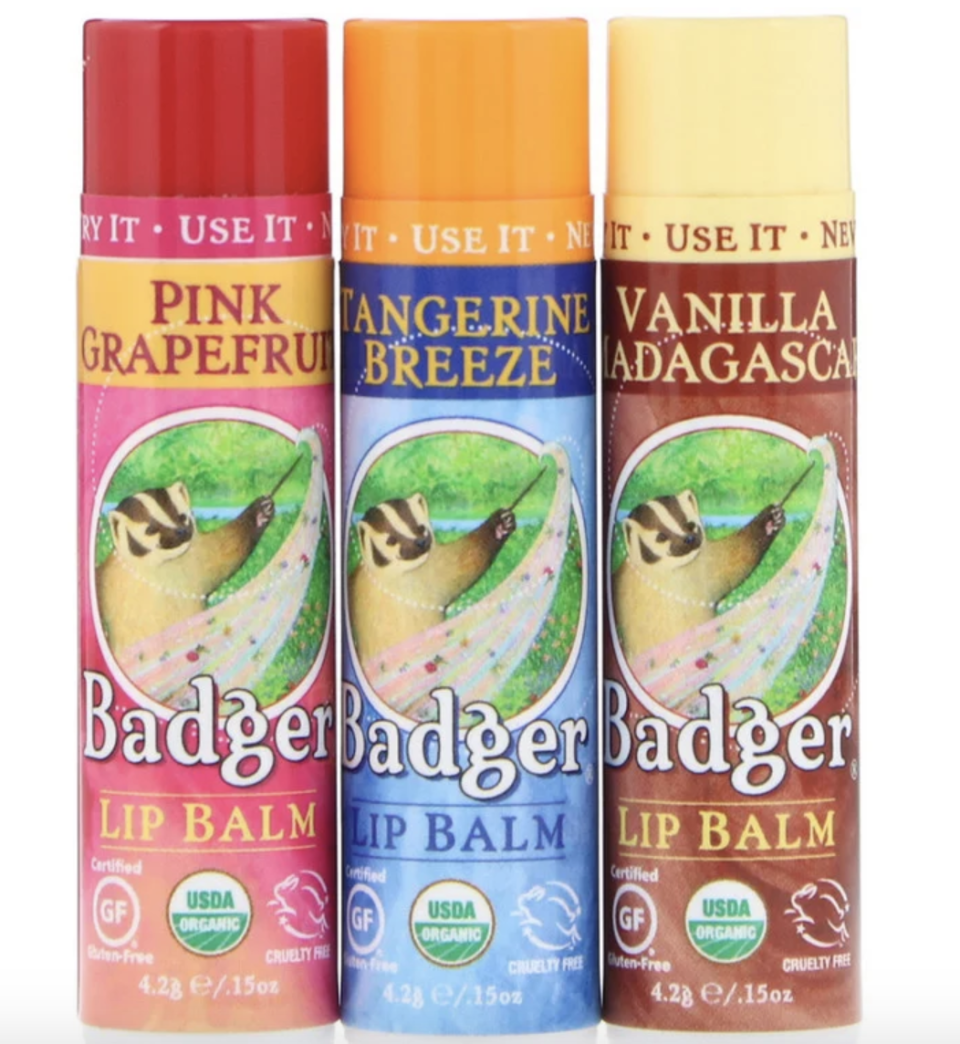 Badger Company, Lip Balm Gift Set, Red Box, Pack of 3. PHOTO: iHerb