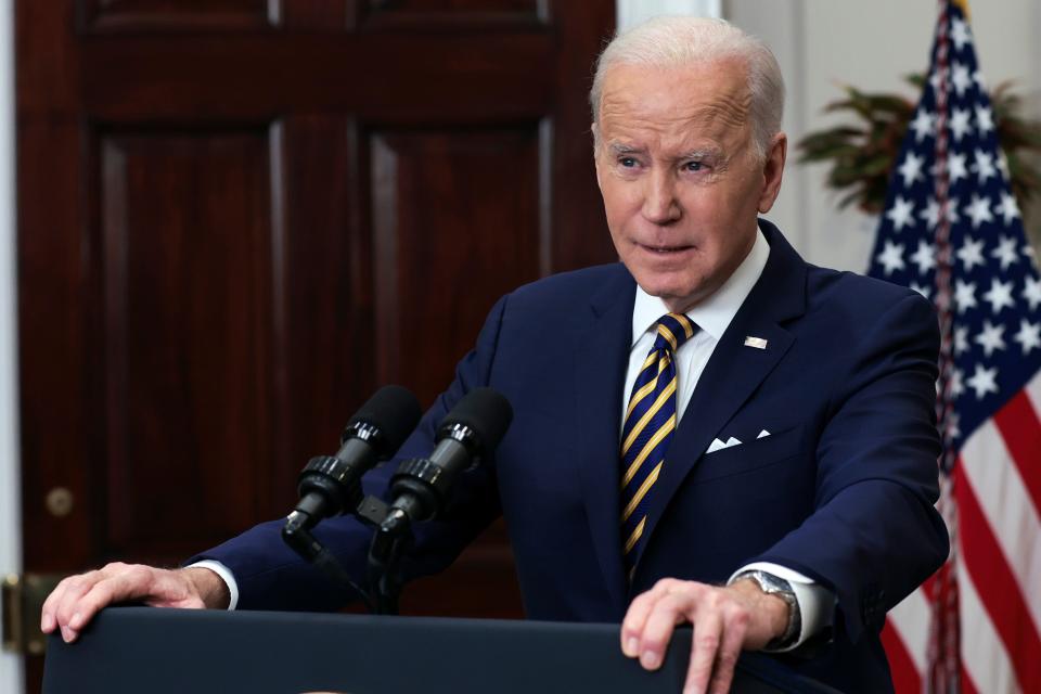 "Defending freedom is going to cost us," President Joe Biden warned Americans after he announced a ban on imports of Russian oil and energy products.