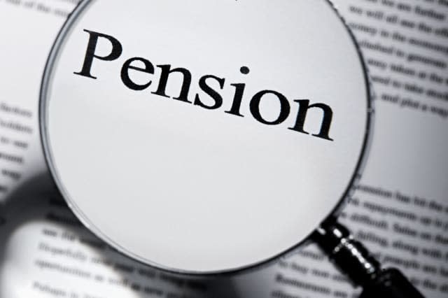 Word pension under magnifying glass