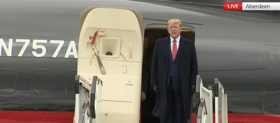 Trump arrives in Scotland (Sky News)