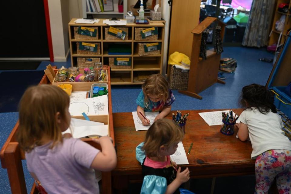 Children play at a childcare centre in Sydney.