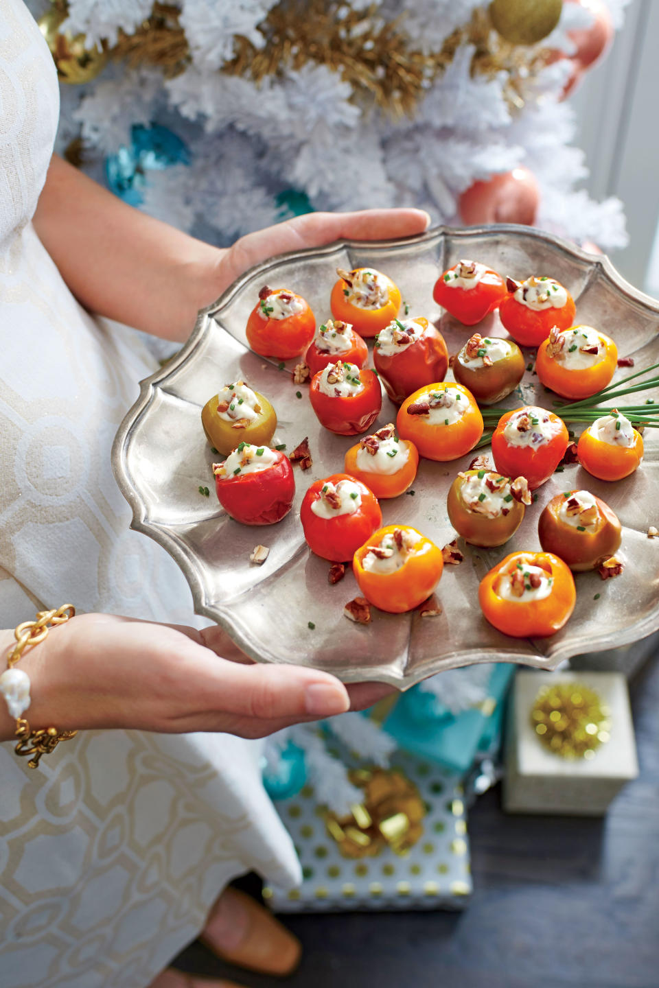 Blue Cheese-and-Pecan Stuffed Cherry Peppers