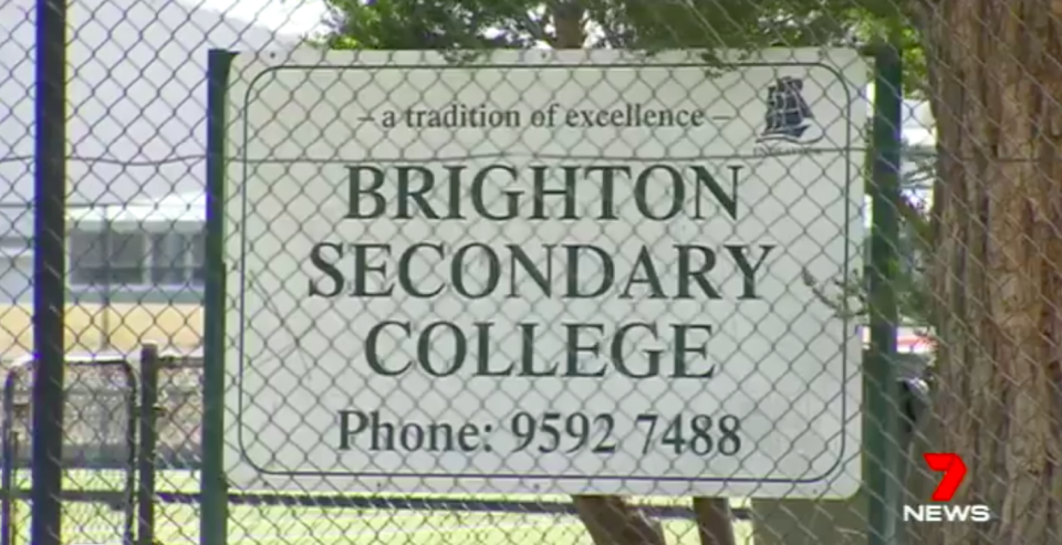 Brighton Secondary College students gasped in shock during the assembly. Source: 7 News