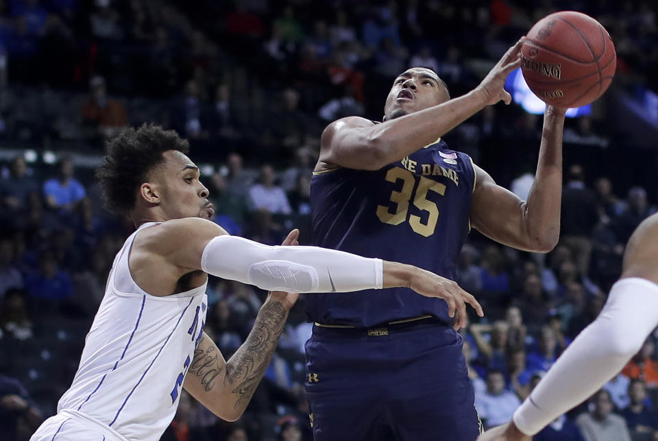 Notre Dame forward Bonzie Colson returned from injury two weeks ago. (AP Photo/Julie Jacobson)