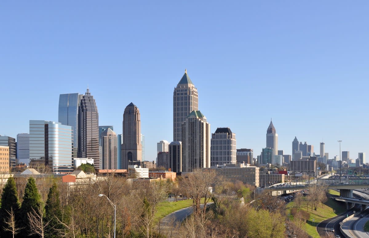 A view of the skyline of Atlanta, Georgia with midtown in the foreground and downtown in the background. (Getty Images/iStockphoto)