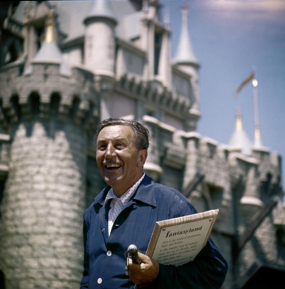 Walt Disney smiles at Disneyland's grand opening on July 17, 1955.