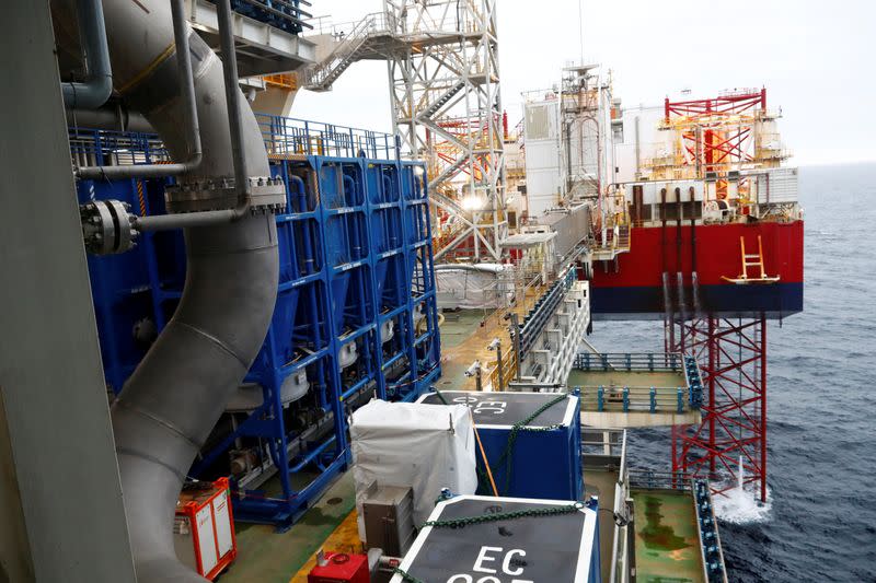 FILE PHOTO: A general view of the Equinor's Johan Sverdrup oilfield platform in the North Sea