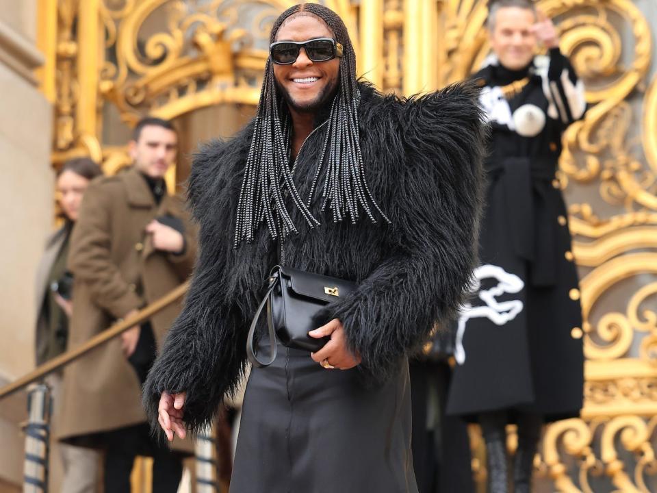 Law Roach at the Schiaparelli Spring 2023 show during Paris Fashion Week.