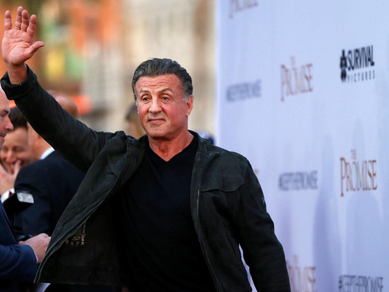 Actor Sylvester Stallone at the premiere of "The Promise" in Los Angeles, California on April 12, 2017: Reuters