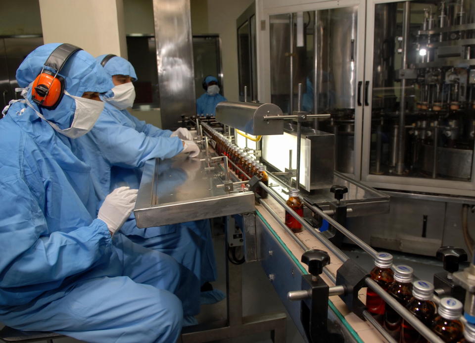 INDIA - JULY 06:  Pfizer Global Manufacturing Plant In Thane, Navi Mumbai, India.  (Photo by Umesh Goswami/The The India Today Group via Getty Images)