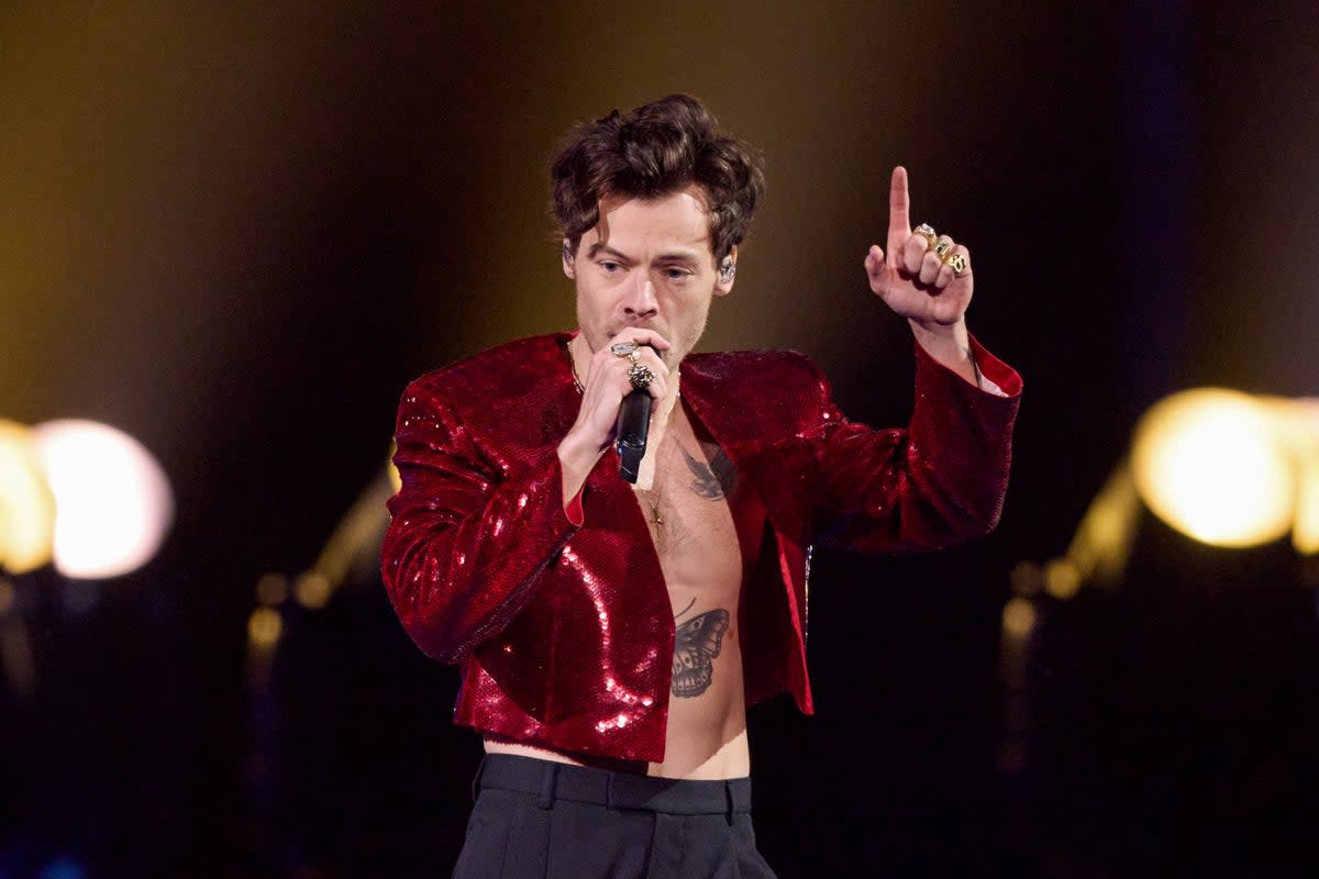 File picture of Harry Styles, who played to fans in Amsterdam on Sunday night   (Gareth Cattermole/Getty Images)