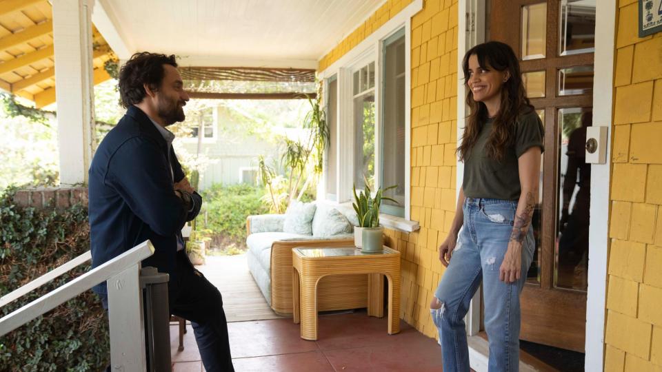 Jake Johnson and Natalie Morales in Self Reliance