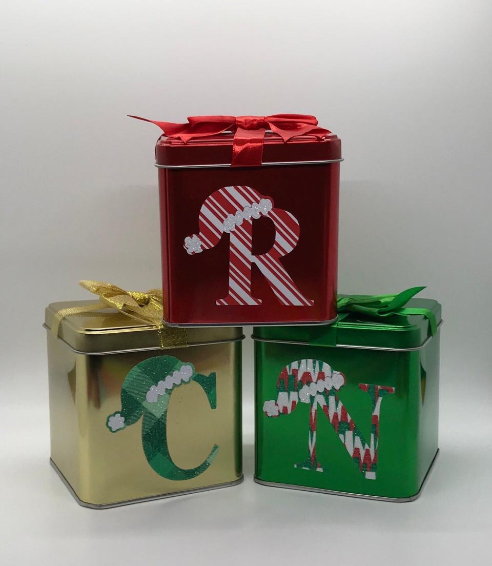 Personalized Christmas Present Cookie Tin