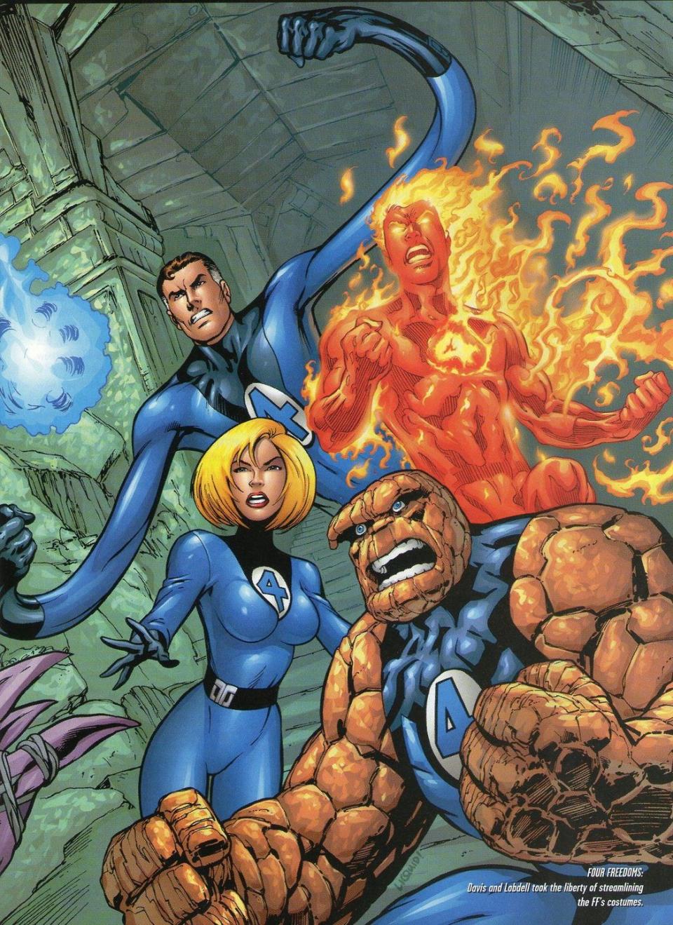 fantastic four comic book art, the team ready for action