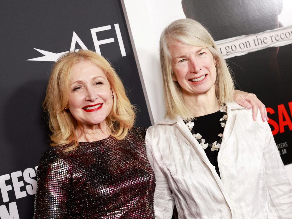 Actress Patricia Clarkson and writer Rebecca Corbett