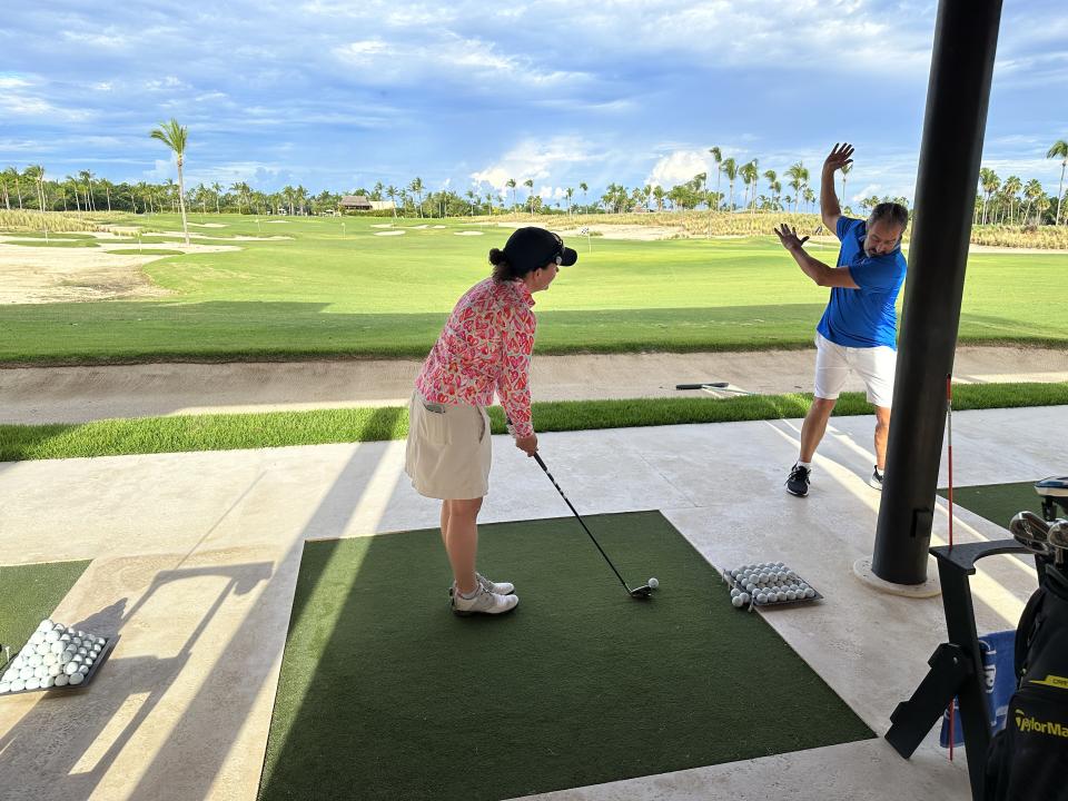 Jean Van de Velde teaching a lesson to a student at his Punta Mita golf academy. (Adam Schupak/Golfweek)