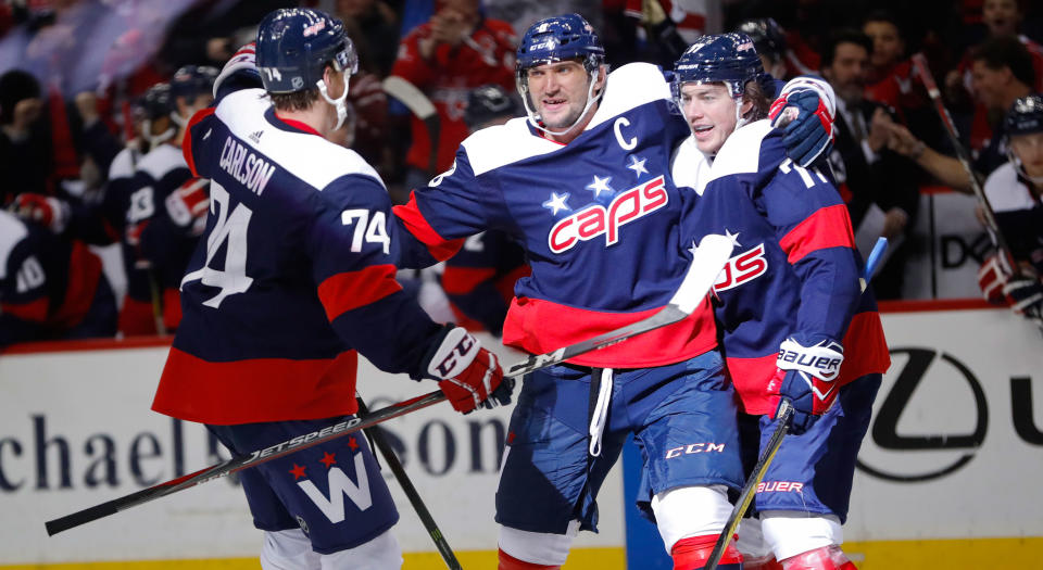 Alex Ovechkin scored his league-leading 44th goal in win against Stars (AP Photo/Pablo Martinez Monsivais)