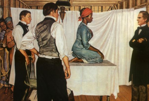 <span class="caption">This 1952 painting by Robert Thom is the only known representation of Lucy, Anarcha and Betsey.</span> <span class="attribution"><a class="link " href="http://projects.leadr.msu.edu/youngamerica/files/original/a4116eee1a9fbb1ded5fa9263eea388f.png" rel="nofollow noopener" target="_blank" data-ylk="slk:Pearson Museum, Southern Illinois University School of Medicine;elm:context_link;itc:0;sec:content-canvas">Pearson Museum, Southern Illinois University School of Medicine</a></span>