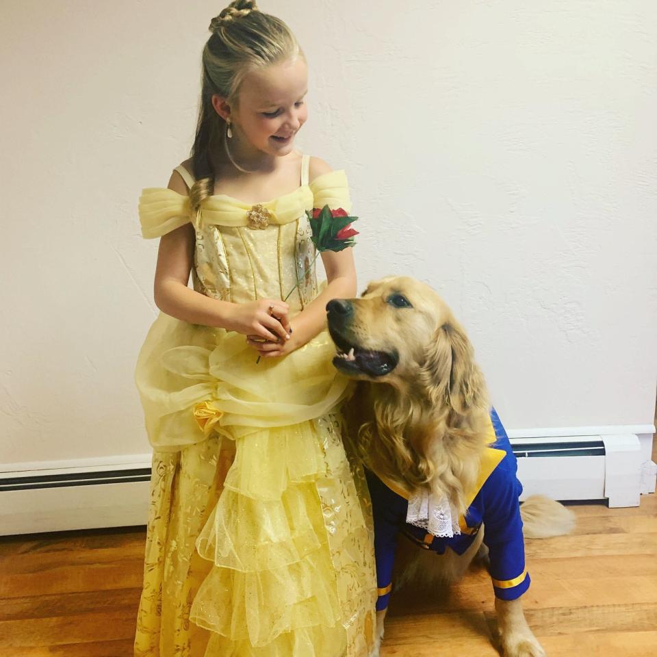 Beauty and the Beast Child and Dog Halloween Costumes