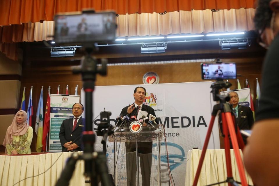 Health director-general Datuk Dr Noor Hisham Abdullah said Malaysia has recorded five new Covid-19 cases today, of which three were imported. — Picture by Choo Choy May