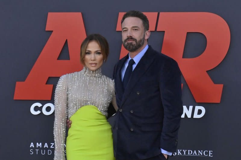 Jennifer Lopez (L) and Ben Affleck attend the Los Angeles premiere of "Air" in March. File Photo by Jim Ruymen/UPI