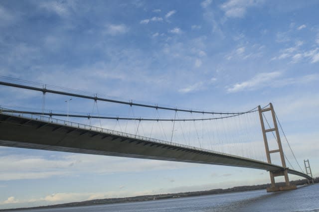 Humber Suspension Bridge,crossing the River Humber Estuary,Between North Lincolnshire and East Yorkshire,Toll Bridge providing s