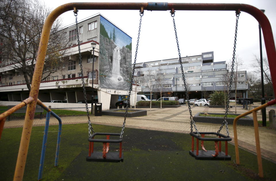 A view of the Broadwater Farm estate in north London, Britain, December 30, 2015. Oliver Letwin, British Prime Minister David Cameron's policy chief, apologised on Wednesday after a newly released memo from 30 years ago revealed he had blamed poor morals in the black community for the 1985 riots in the Broadwater Farm estate and said any investment would be wasted on discos and drugs.  REUTERS/Peter Nicholls