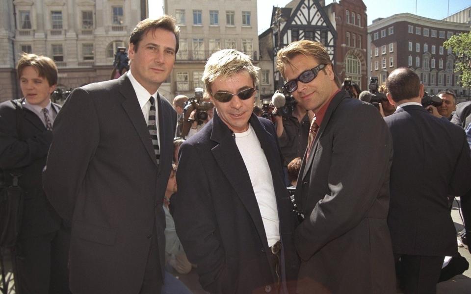 Steve Norman, John Keeble and Tony Hadley outside court following their failed legal bid - Phil Coburn