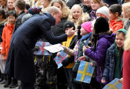 <p>Prince William, Duke of Cambridge, visits the Matteusskolan School in Stockholm to join children who have taken part in the YAM programme during one of their mental health activity sessions during the royal visit to Sweden and Norway on Jan. 31, 2018. (Photo by Getty Images) </p>