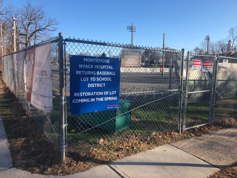 The property across from Montefiore Nyack Hospital will become a ball field again in the Spring of 2023