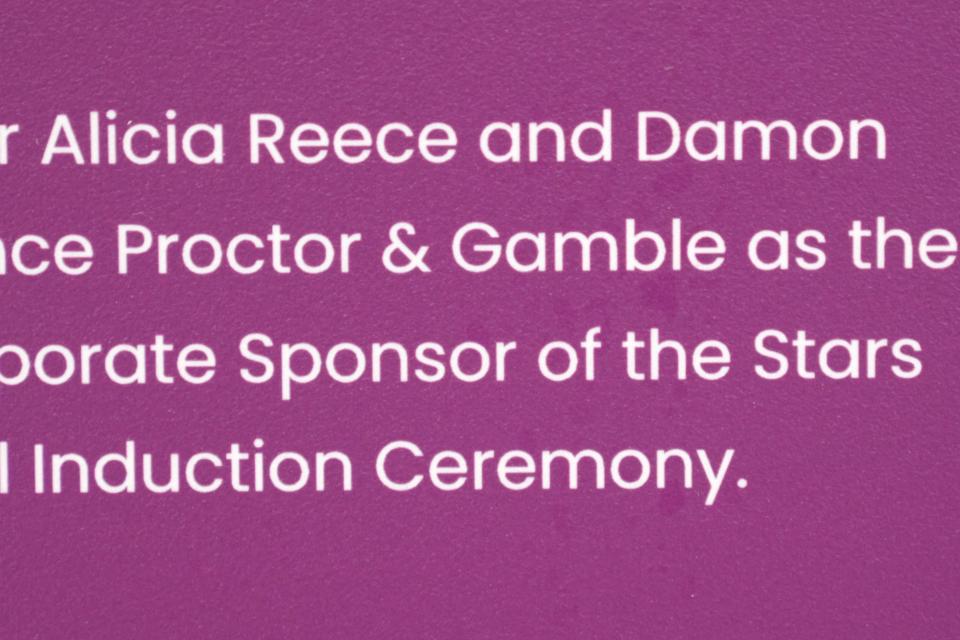 The Walk of Fame panel gives credit to Proctor & Gamble, instead of Procter & Gamble.