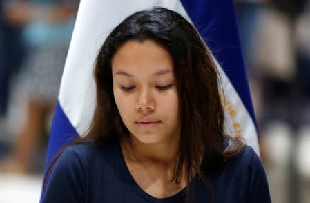 Tania Avalos arrives at Monsenor Oscar Arnulfo Romero International Airport in San Luis Talpa