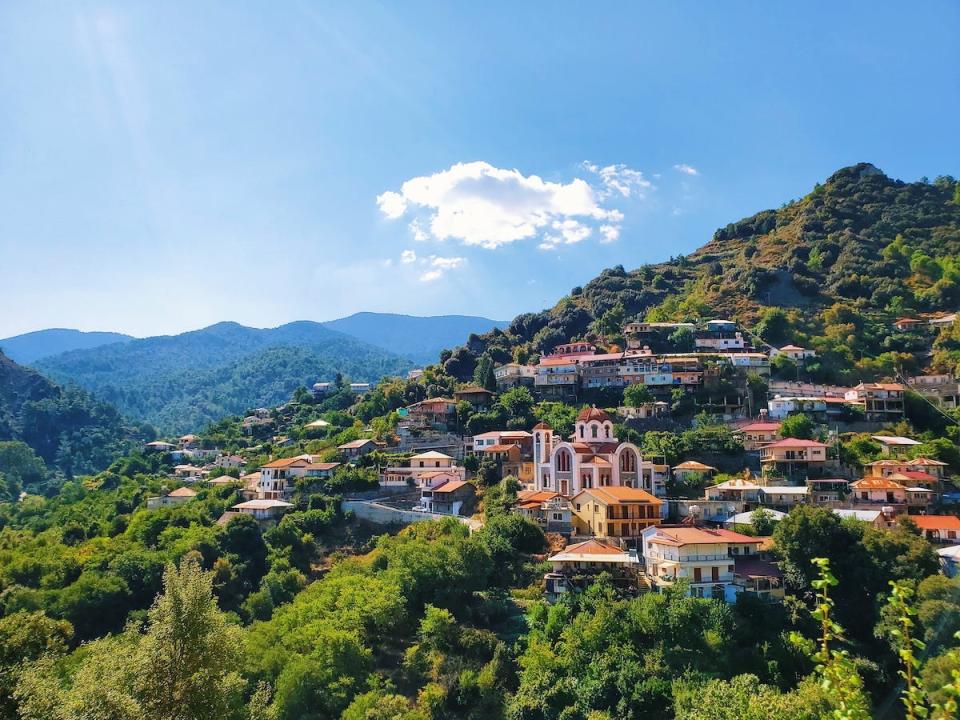 A a view of a mountainside in the Mediterranean island of Cyprus.