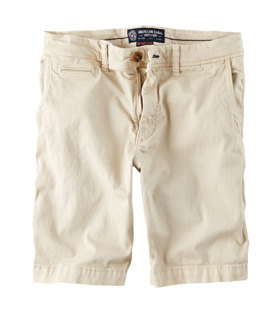 <p>Active Flex slim flat-front shorts, $45, <a href="https://www.ae.com/men-aeo-active-flex-slim-flat-front-short-savvy-khaki/web/s-prod/1131_6143_248?cm=sUS-cUSD&catId=cat5180435" rel="nofollow noopener" target="_blank" data-ylk="slk:ae.com;elm:context_link;itc:0;sec:content-canvas" class="link ">ae.com</a></p>