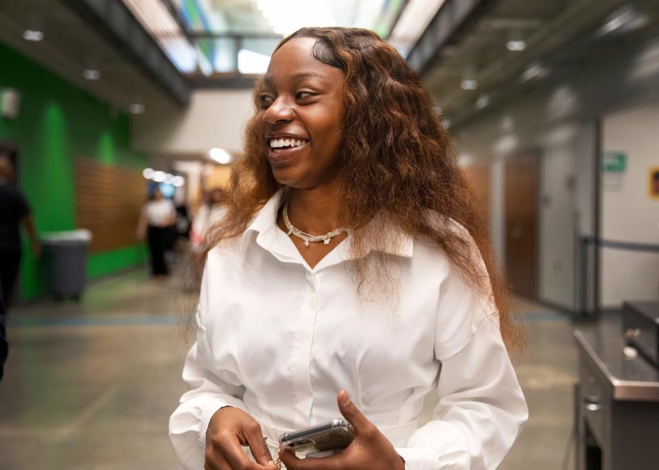 Allahnah Dedrick is a 12th grader, cheerleader and student escort at Winton Woods High School. She's looking forward to her final year being normal. She was a freshman when the pandemic closed the school in March 2020. Dedrick is planning to attend Arizona State University.