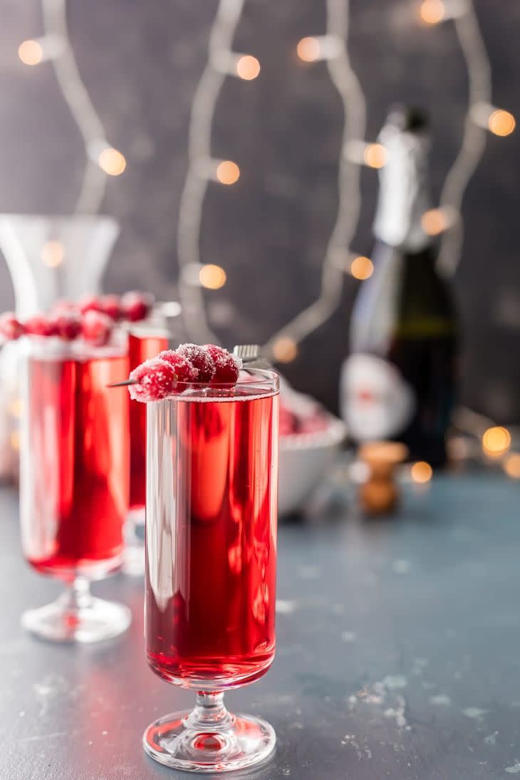 Sugared Cranberry Ginger Mimosas