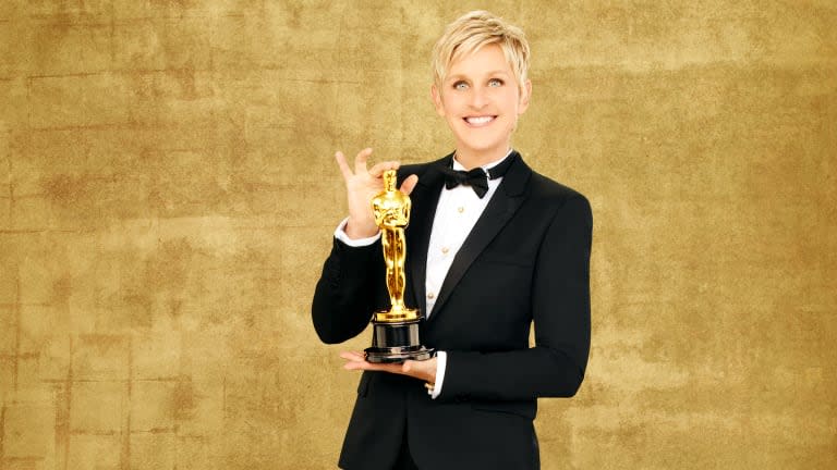 THE OSCARS(r) - Television icon Ellen DeGeneres returns to host the Oscars for a second time. The Academy Awards(r) for outstanding film achievements of 2013 will be presented on Oscar Sunday, March 2, 2014, at the Dolby Theatre(r) at Hollywood & Highland Center(r) and televised live on the ABC Television Network. (Photo by Andrew Eccles/ABC via Getty Images)