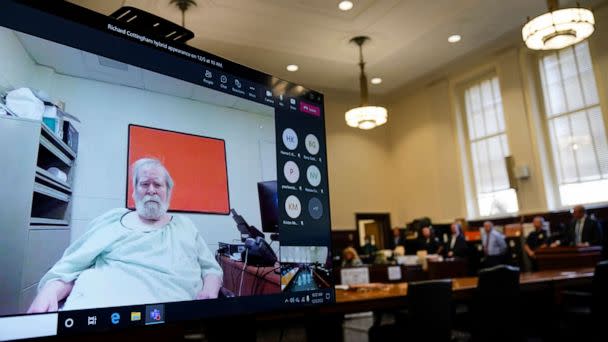 PHOTO: Richard Cottingham makes a remote appearance at a courtroom in Mineola, N.Y., Dec. 5, 2022. (Seth Wenig/AP)