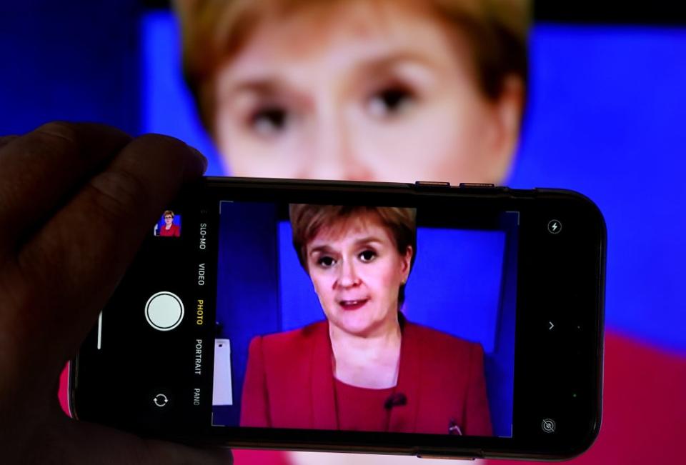 Nicola Sturgeon spoke to the media during the briefing (Andrew Milligan/PA) (PA Wire)