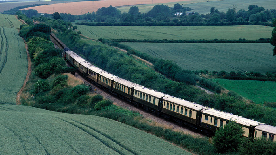 The full British Pullman on one of its journeys. - Credit: Photo: Courtesy British Pullman, A Belmond Train, England