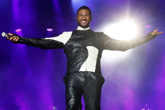 <p>Taylor Hill/Getty Images</p> Usher performs in Philadelphia in June 2023