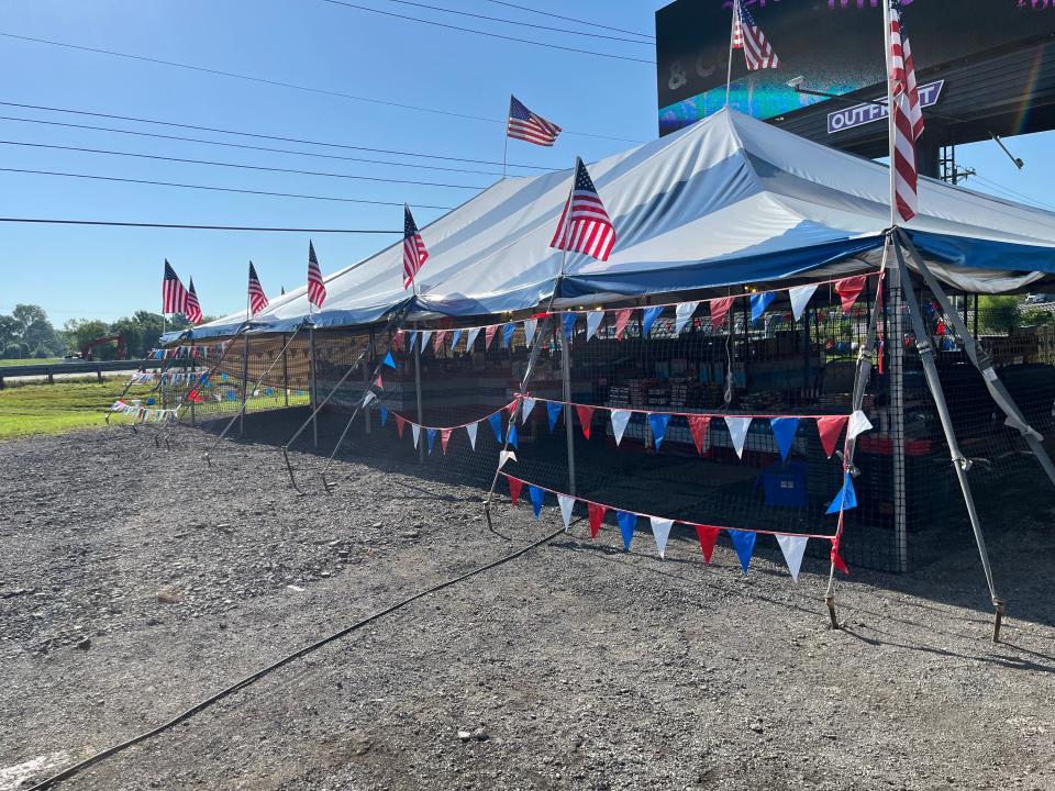 This fireworks tent is operated by Blake and Betsy Davis along State Route 109 in Wilson County.