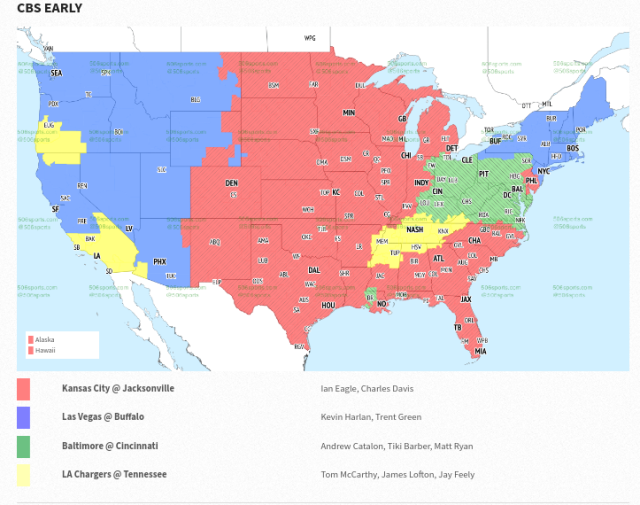 NFL coverage map Week 2: NFL TV map, broadcast info for Sunday's games